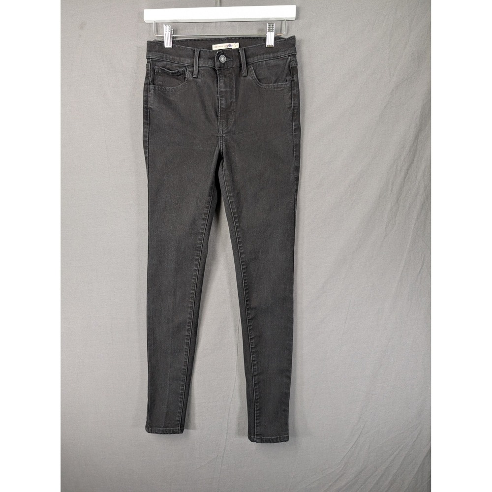 Levi's 720 High Rise Super Skinny Jeans Black Denim Womens Size 27 Stretch
